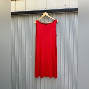 Reddish orange jersey Eileen Fisher dress